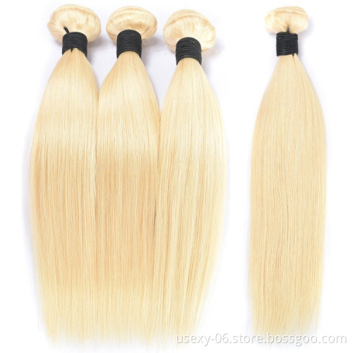 Virgin Hair Bulk Wholesale Remy Hair Extensions Silky Straight 613 Bundles With Closure